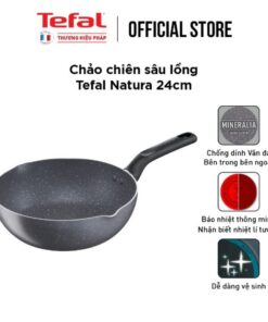Chảo chiên sâu lòng vân đá Tefal Natura B2266495 24cm