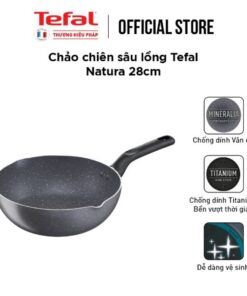 Chảo sâu lòng Tefal Natura 28cm, dùng cho bếp gas và hồng ngoại - BH 2 năm - B2266695