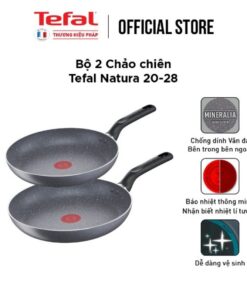 Combo Chảo vân đá Tefal Natura Chảo chiên 20cm & Chảo chiên 28cm
