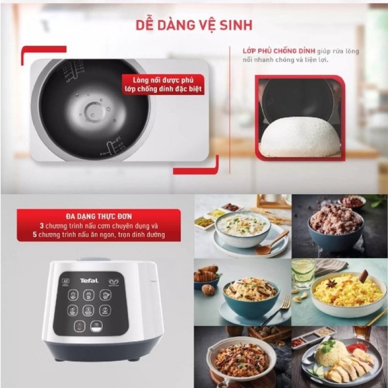 Nồi cơm điện Tefal Easy Rice Compact RK730168 - 600W, 1L Nồi cơm điện Tefal Easy Rice Compact RK730168 - 600W, 1L