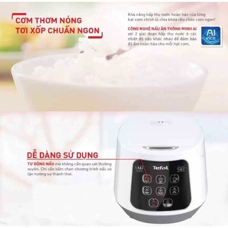 Nồi cơm điện Tefal Easy Rice Compact RK730168 - 600W, 1L Nồi cơm điện Tefal Easy Rice Compact RK730168 - 600W, 1L