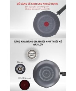 Chảo chiên sâu lòng vân đá Tefal Natura B2266595 26cm