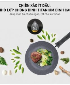 Chảo chiên sâu lòng vân đá Tefal Natura B2266495 24cm